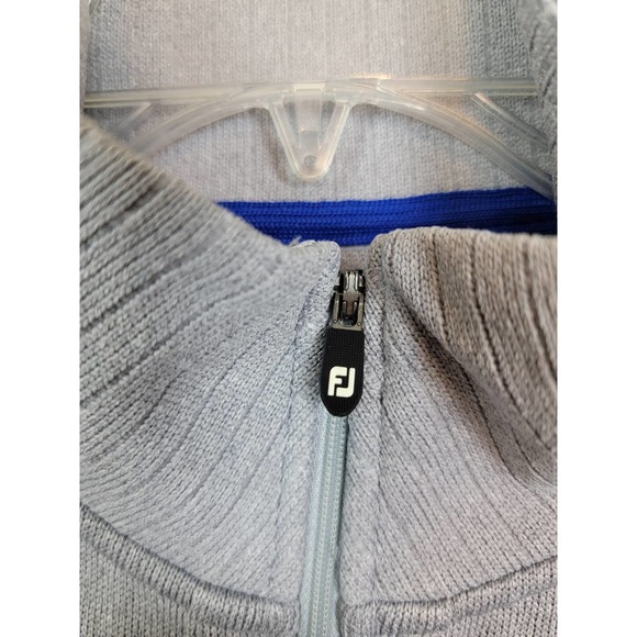 FootJoy Full Zip Gray Golf Jacket Men's Size Large Mock Neck Logo - Picture 5 of 6